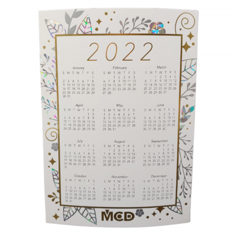 foil stamping, holographic foil, calendar